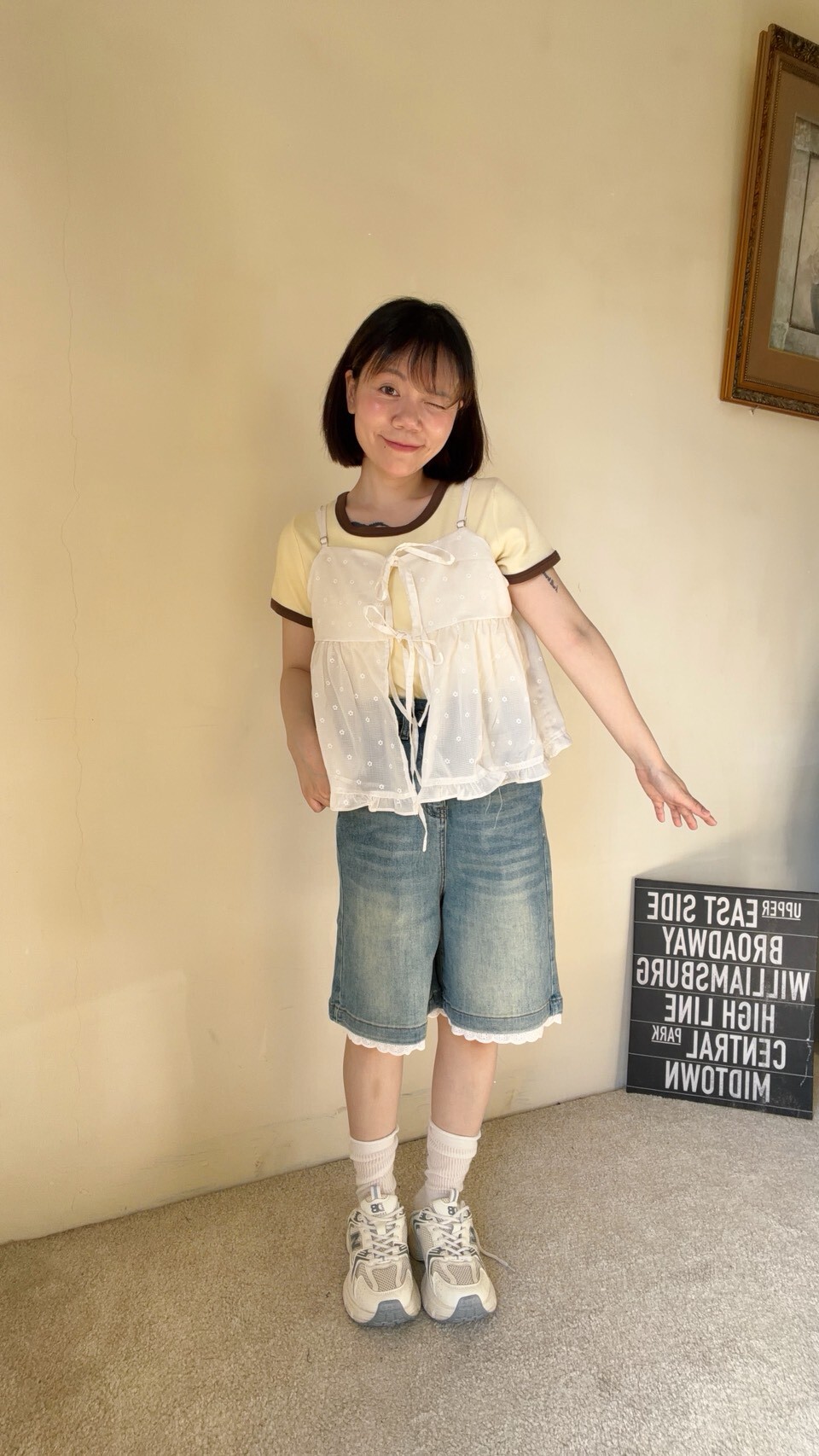 可愛滿分~馬卡龍撞色上衣