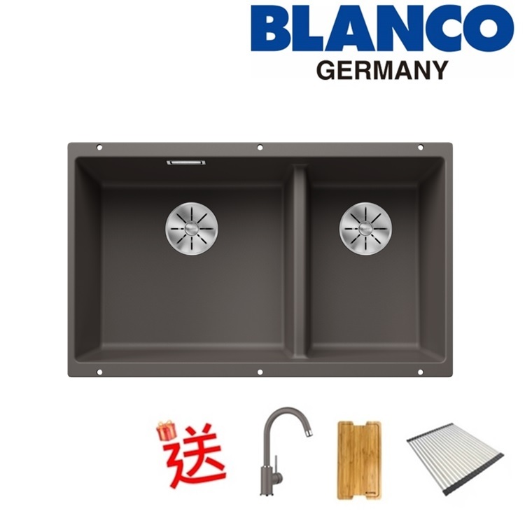 Blanco "Subline 430/270-U" 527350 Undermount Granite composite kitchen sink with Waste Kit (Volcano Grey)