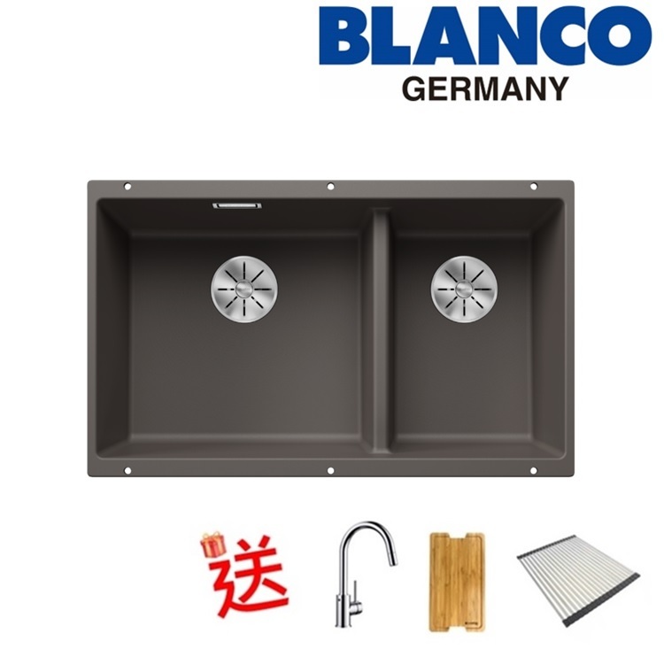 Blanco "Subline 430/270-U" 527350 Undermount Granite composite kitchen sink with Waste Kit (Volcano Grey)