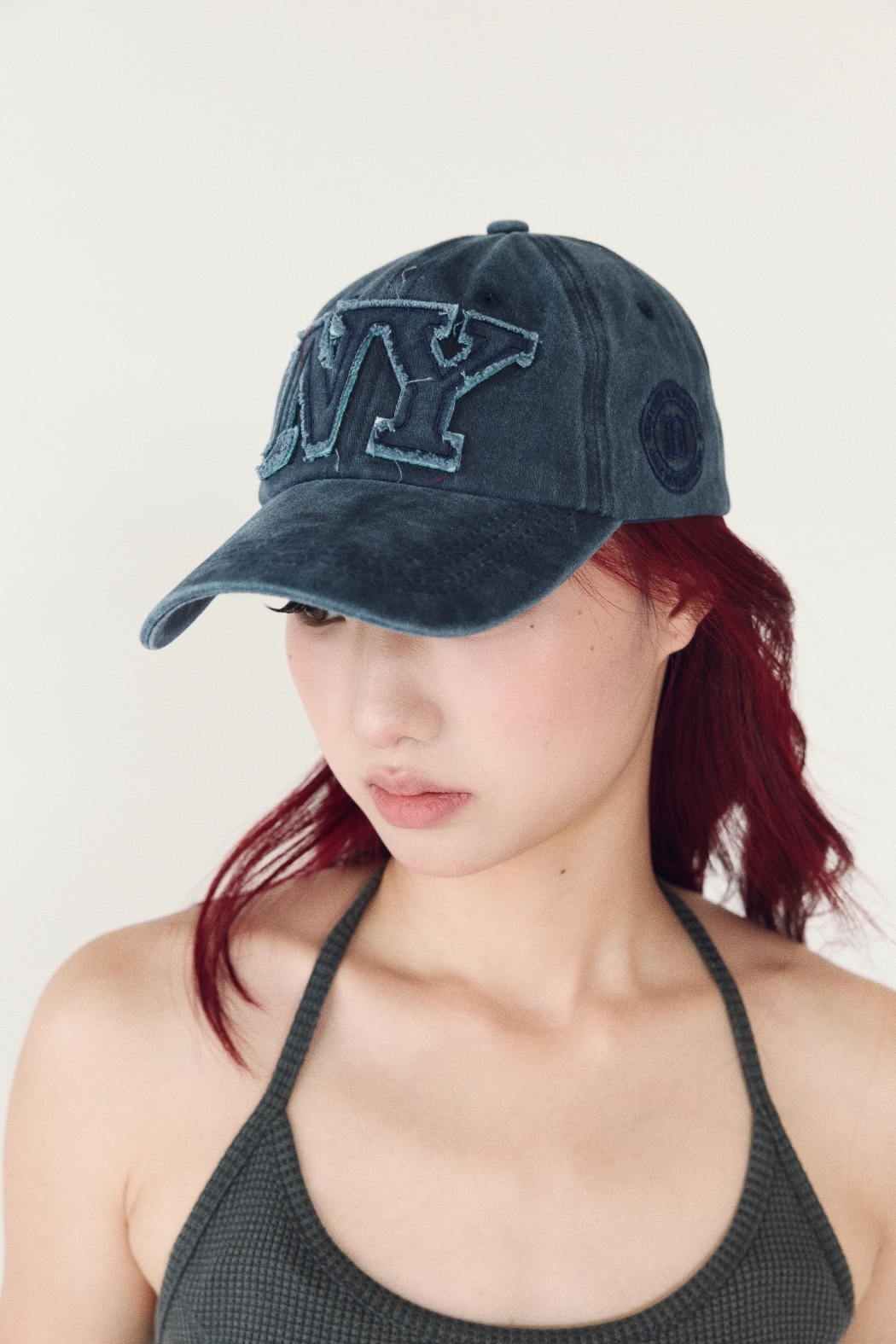 水洗NY繡標老帽-深藍