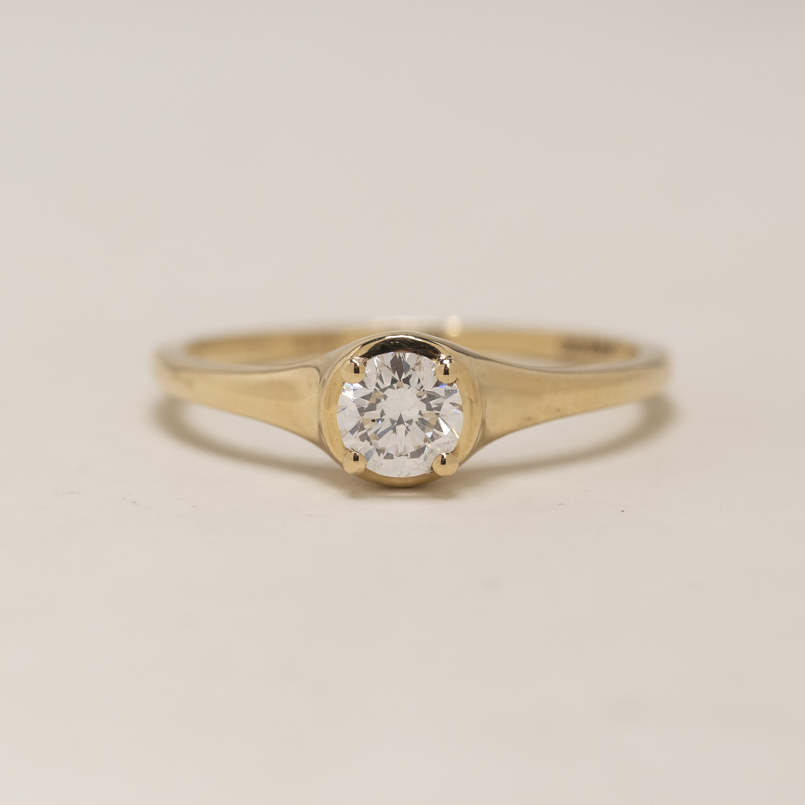 18K Four Prong Vintage Diamond Ring