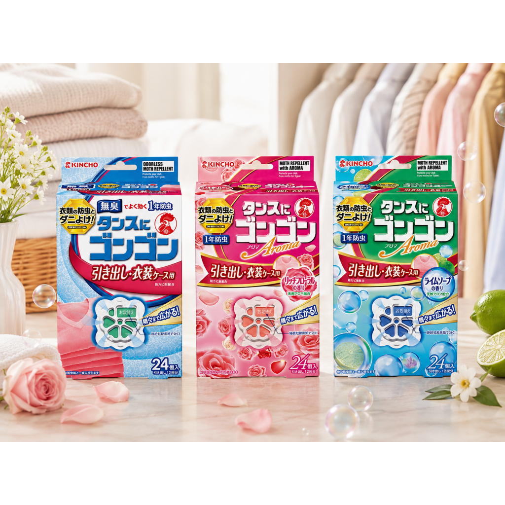 日本🇯🇵KINCHO 金雞 抽屜衣櫃專用 除蟲防臭防蟎防霉 芳香片 24入/盒劑