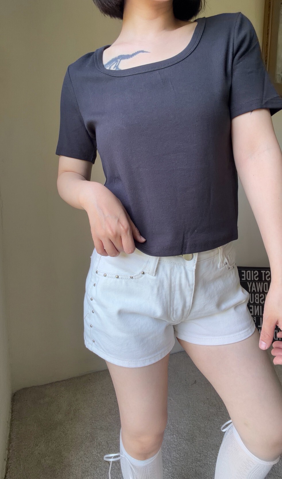 超舒服~方領坑條上衣