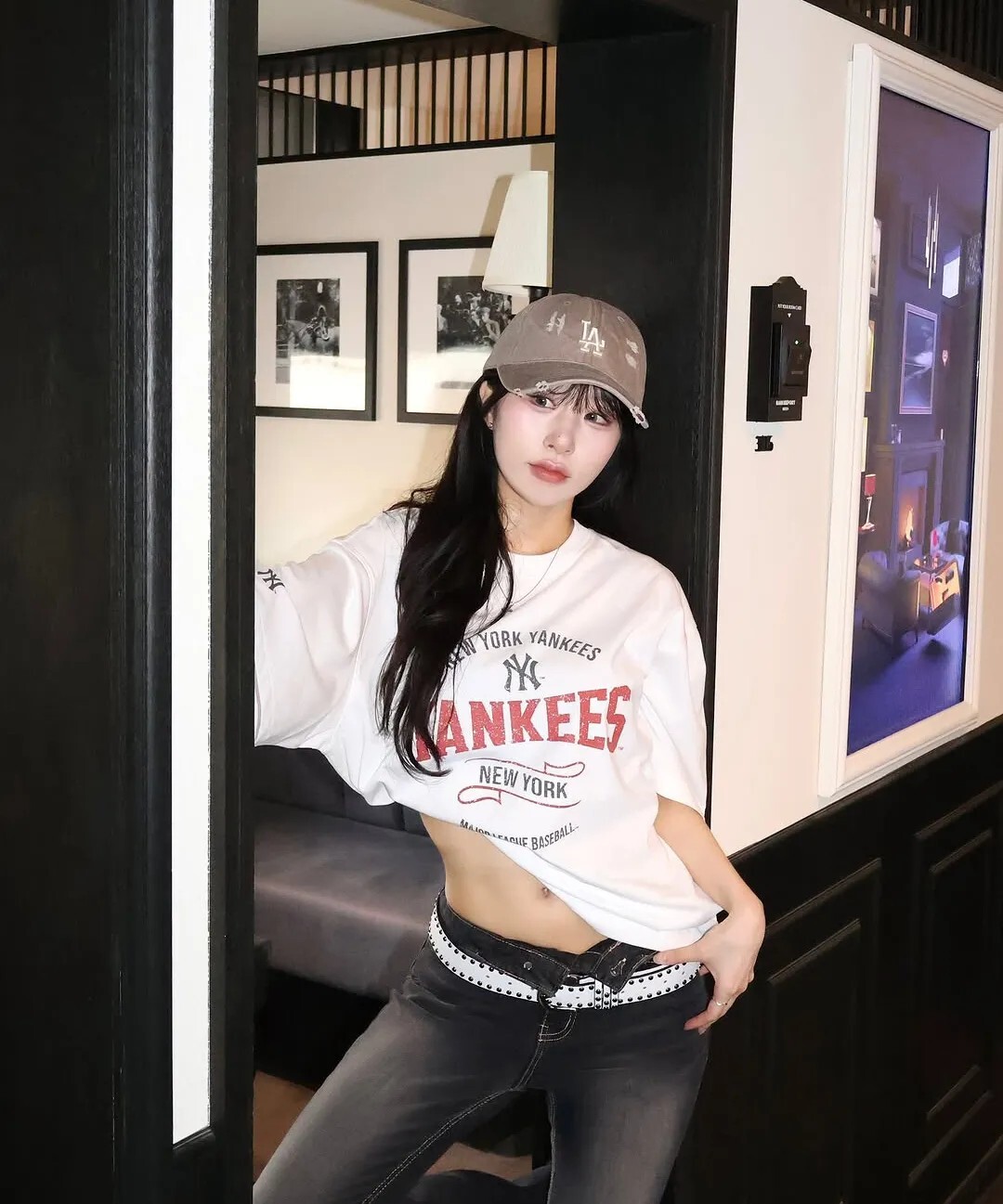 【OWN】MLB 新款 帽子 破壞 刷舊 老帽 鴨舌帽 karina 李時安 同款 刷白黑 奶茶棕 紅色 牛仔藍 淺灰奶茶 粉色,3ACPVV34N-07BRL,3ACPVV34N-50CGS,3ACPVV34N-50BDS,3ACPVV34N-07