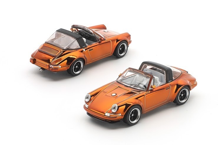 PO-$106 * POP RACE * 1:64 SINGER TARGA CHROME ORANGE