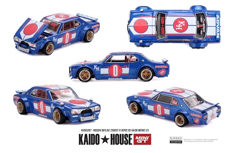 PO-$135 * MINI GT * 1:64 KHMG287 Nissan Skyline 2000GT-R (KPGC10) Kaido Works V3