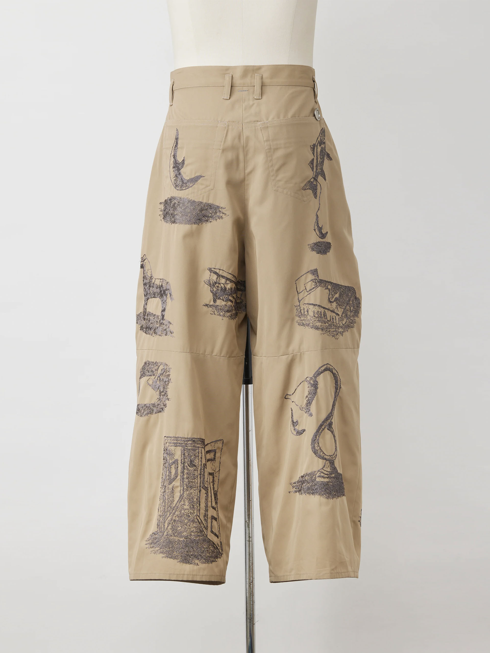 SHINYAKOZUKA HI, BAGGY WITH EMBROIDERY