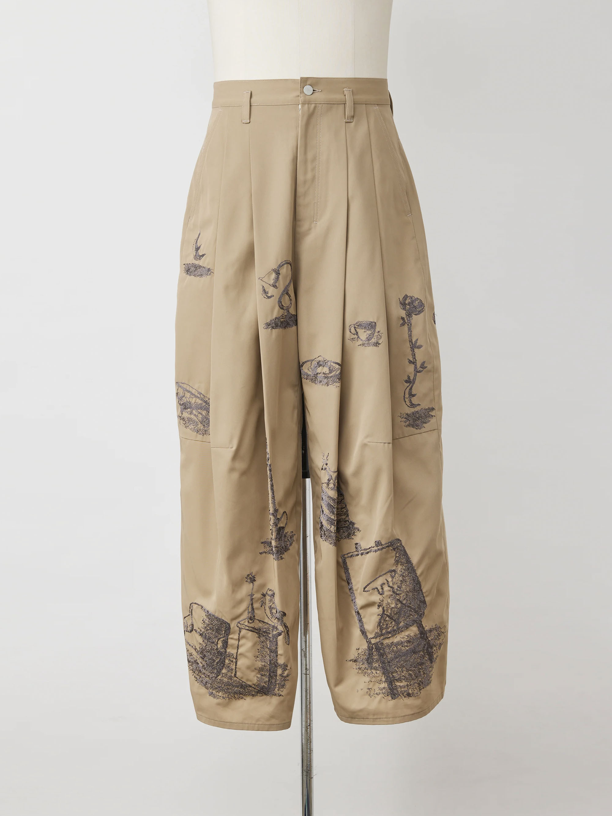 SHINYAKOZUKA HI, BAGGY WITH EMBROIDERY