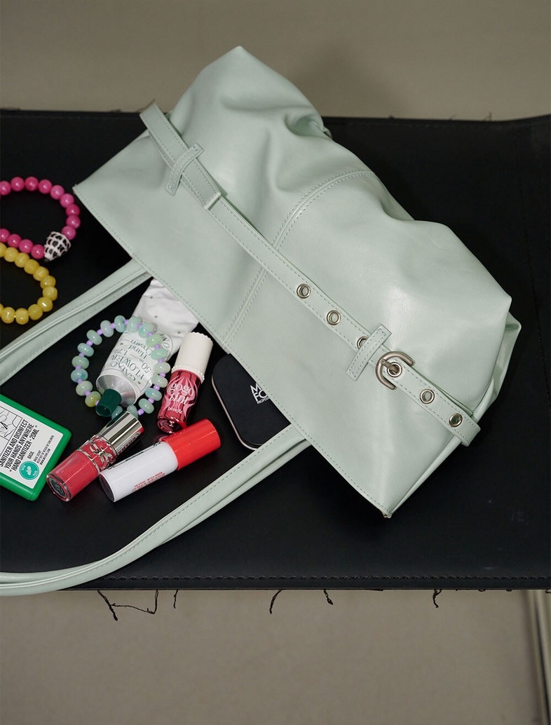 【預購】韓國代購 OTIE Tied Boat Bag 皮帶 調節 皺褶 皮革感 肩背包