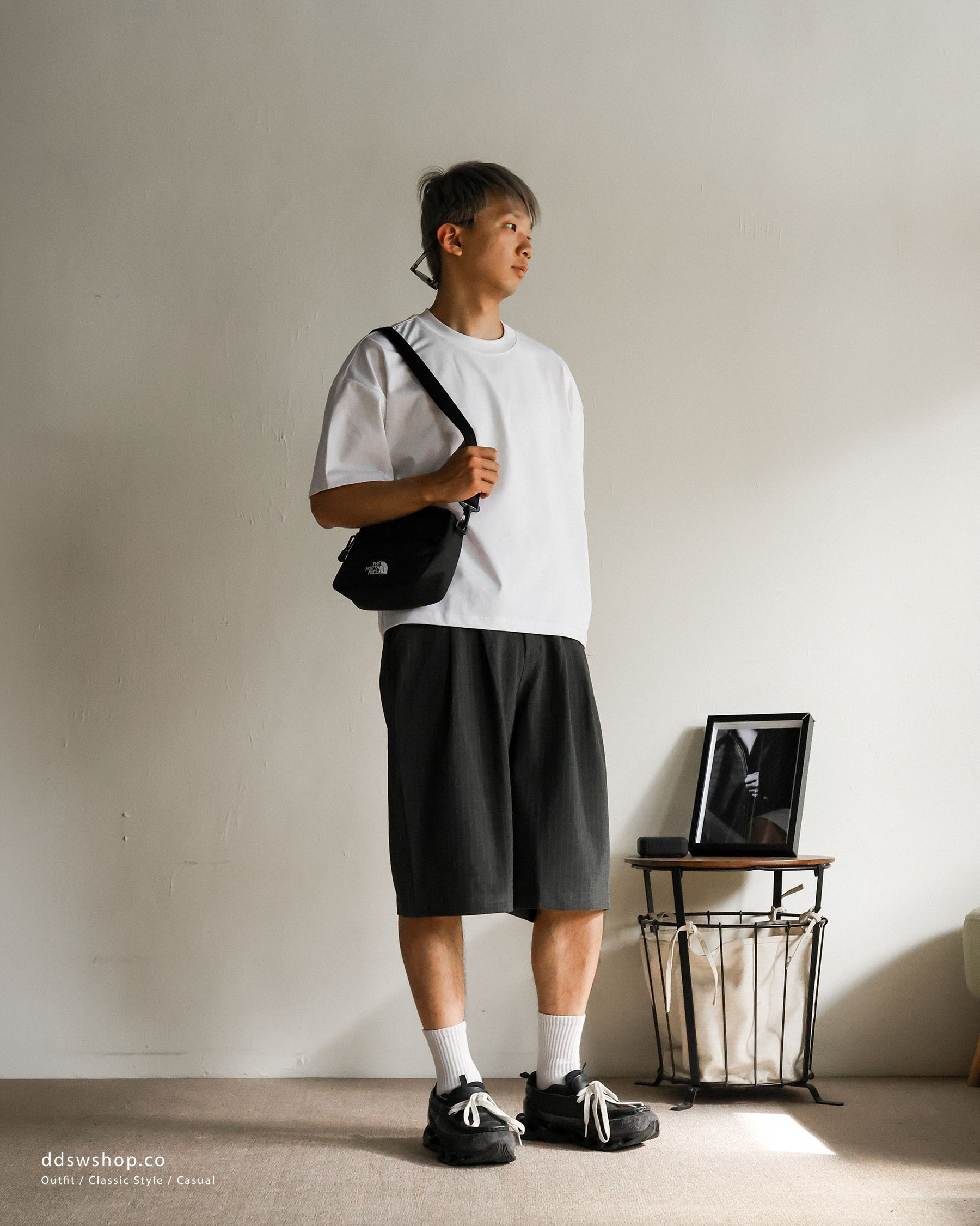 條紋西裝六分褲 Minimal Striped Shorts SS-016