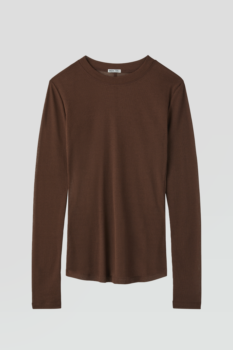 RECTO｜LONG SLEEVE SHEER TOP (RED BROWN)