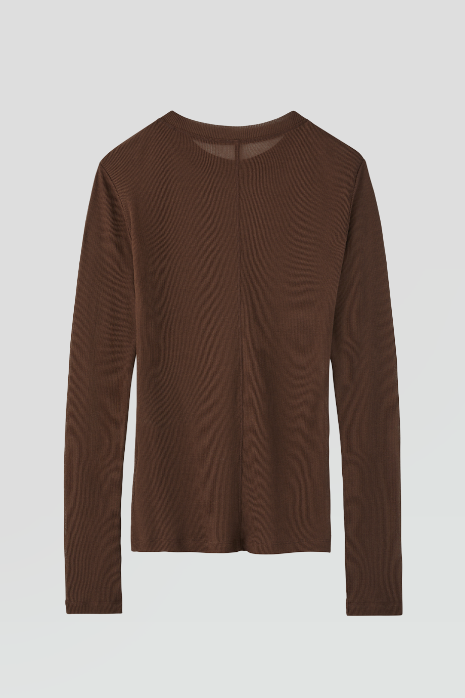 RECTO｜LONG SLEEVE SHEER TOP (RED BROWN)