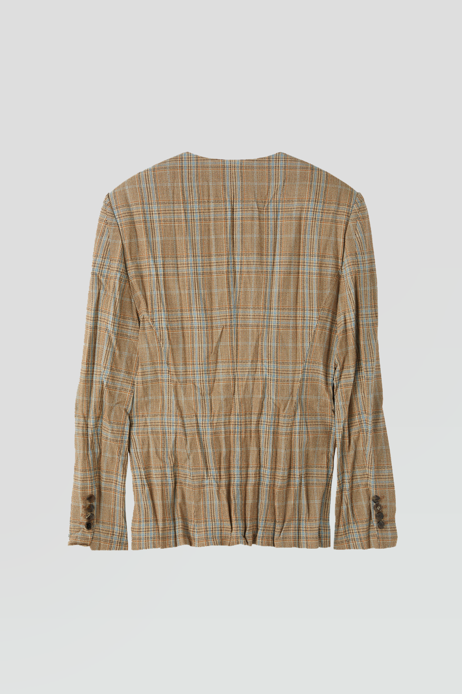RECTO｜CLINKLE VINTAGE CHECK JACKET (CAMEL)