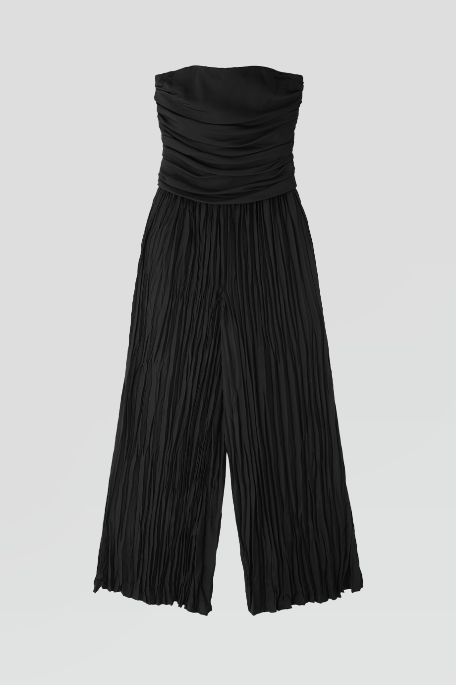 RECTO｜BUSTIER PLEATED JUMPSUIT (BLACK)