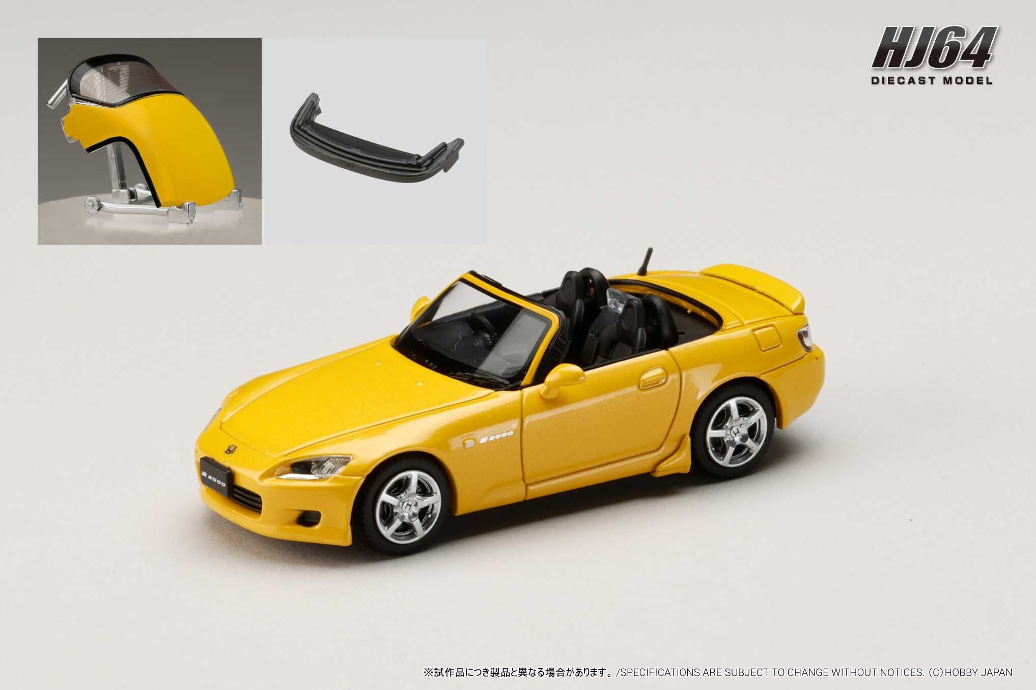 PO-$161 * HOBBY JAPAN * 1:64 HONDA S2000 AP1 CUSTOMIZED YELLOW