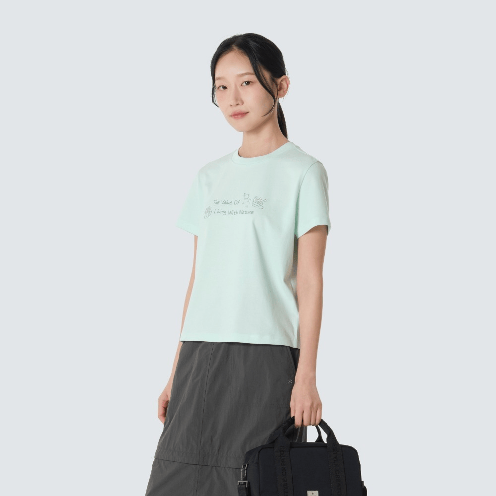Snow Peak｜Aerocool Women's Crop Lettering Short Sleeve T-shirt S26MWF-TS25  [3 colors]