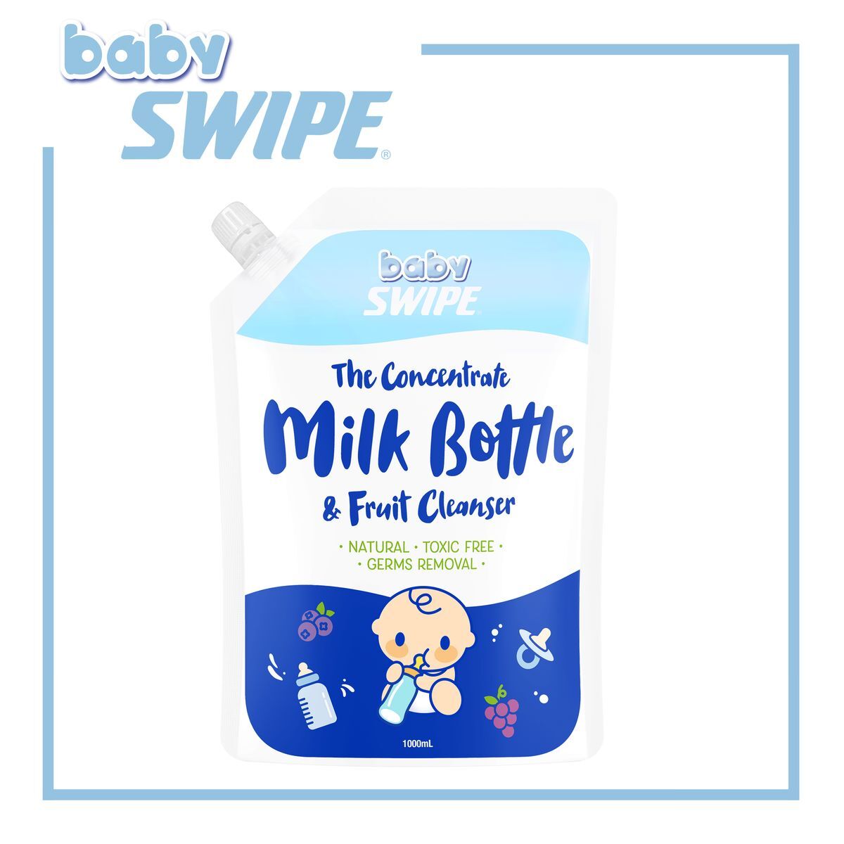 【Baby Swipe】Concentrate Milk Bottle and Fruit Cleanser 1000ml (refill)