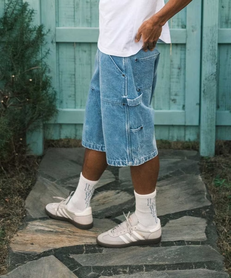 LFYT - LS261302 DOUBLE KNEE DENIM PAINTER SHORTS - Lafayette