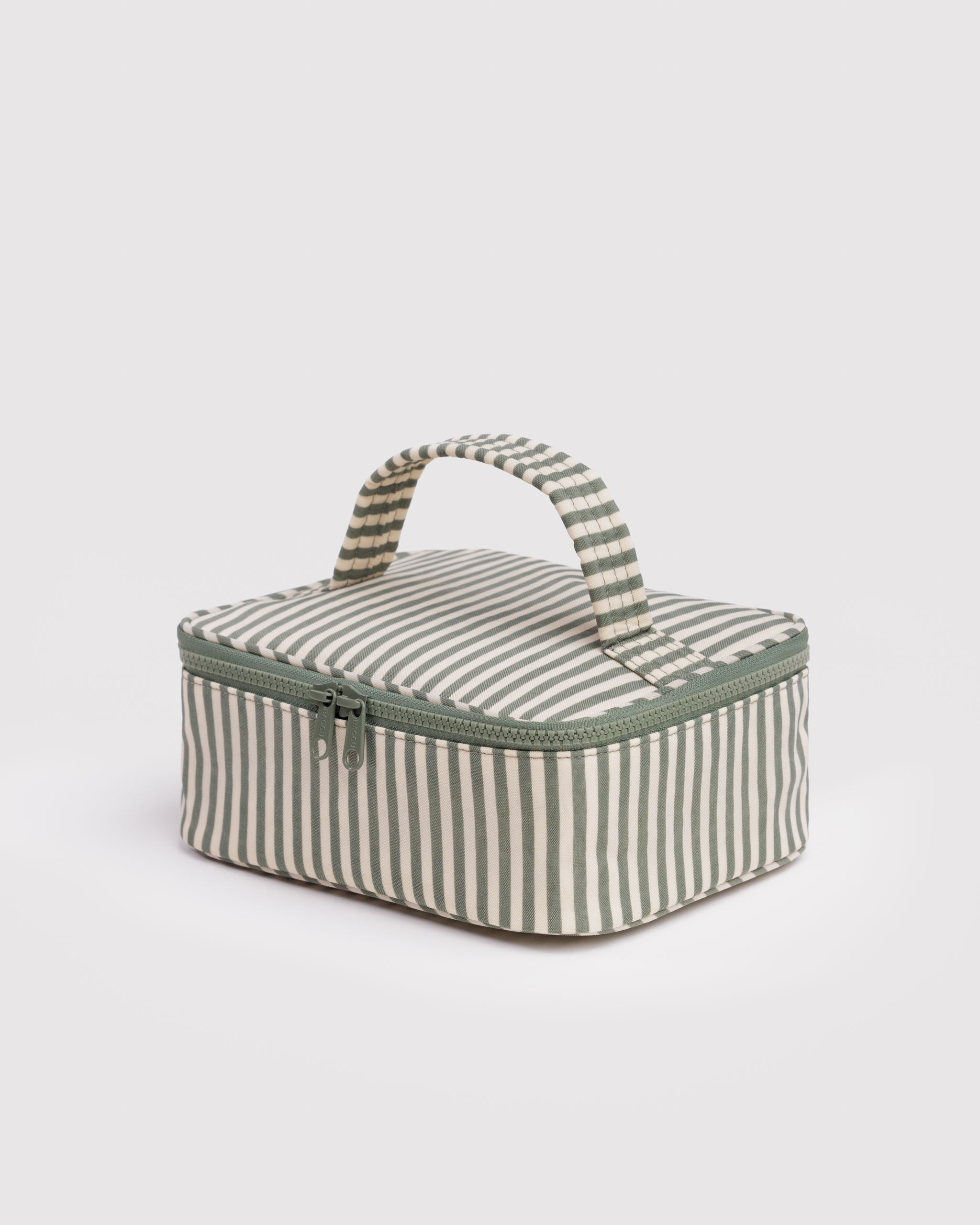 Small Cosmetic Case - Sage Stripe | BAGGU