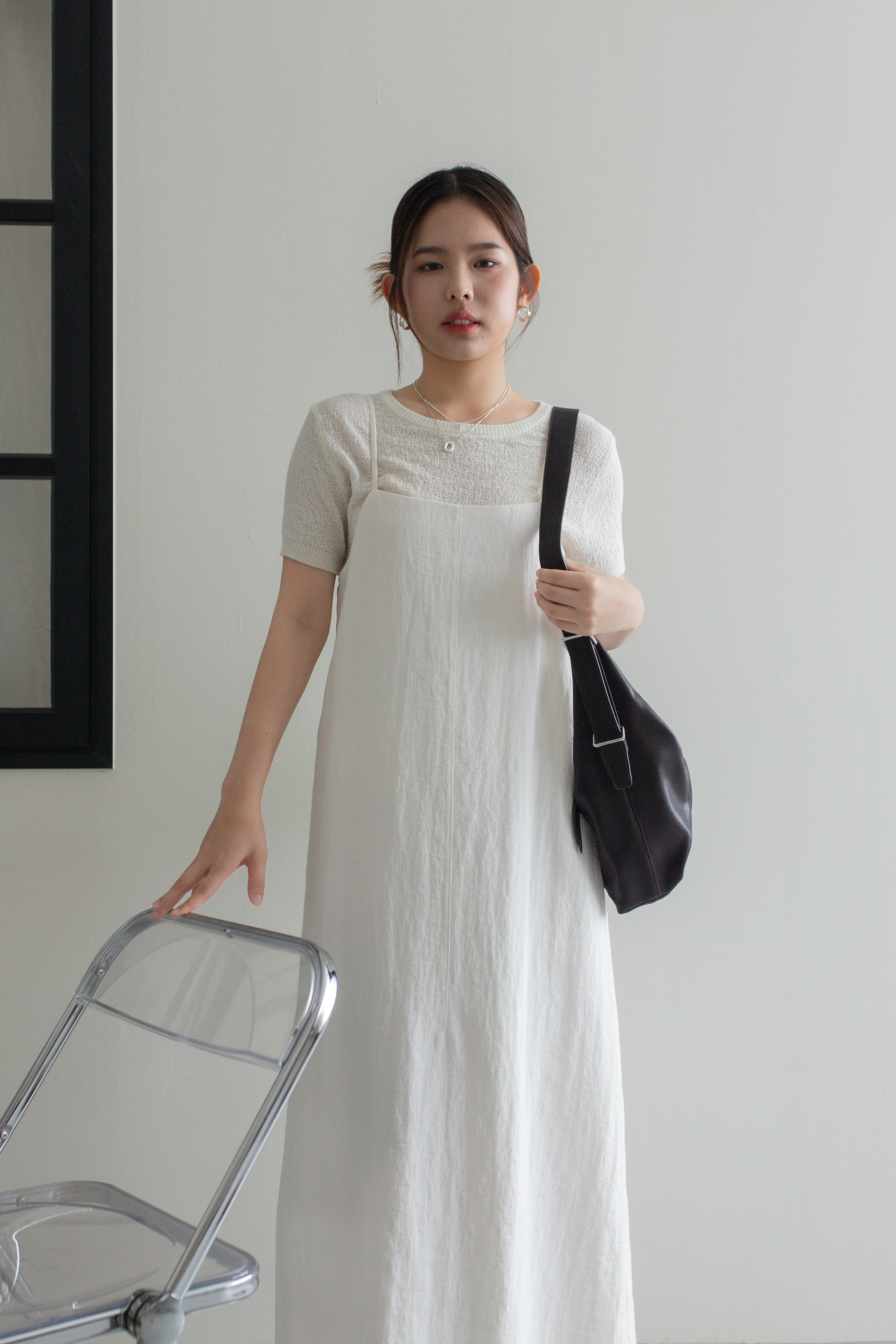 Anne Realxed Texture Top White - 2752KSWHI