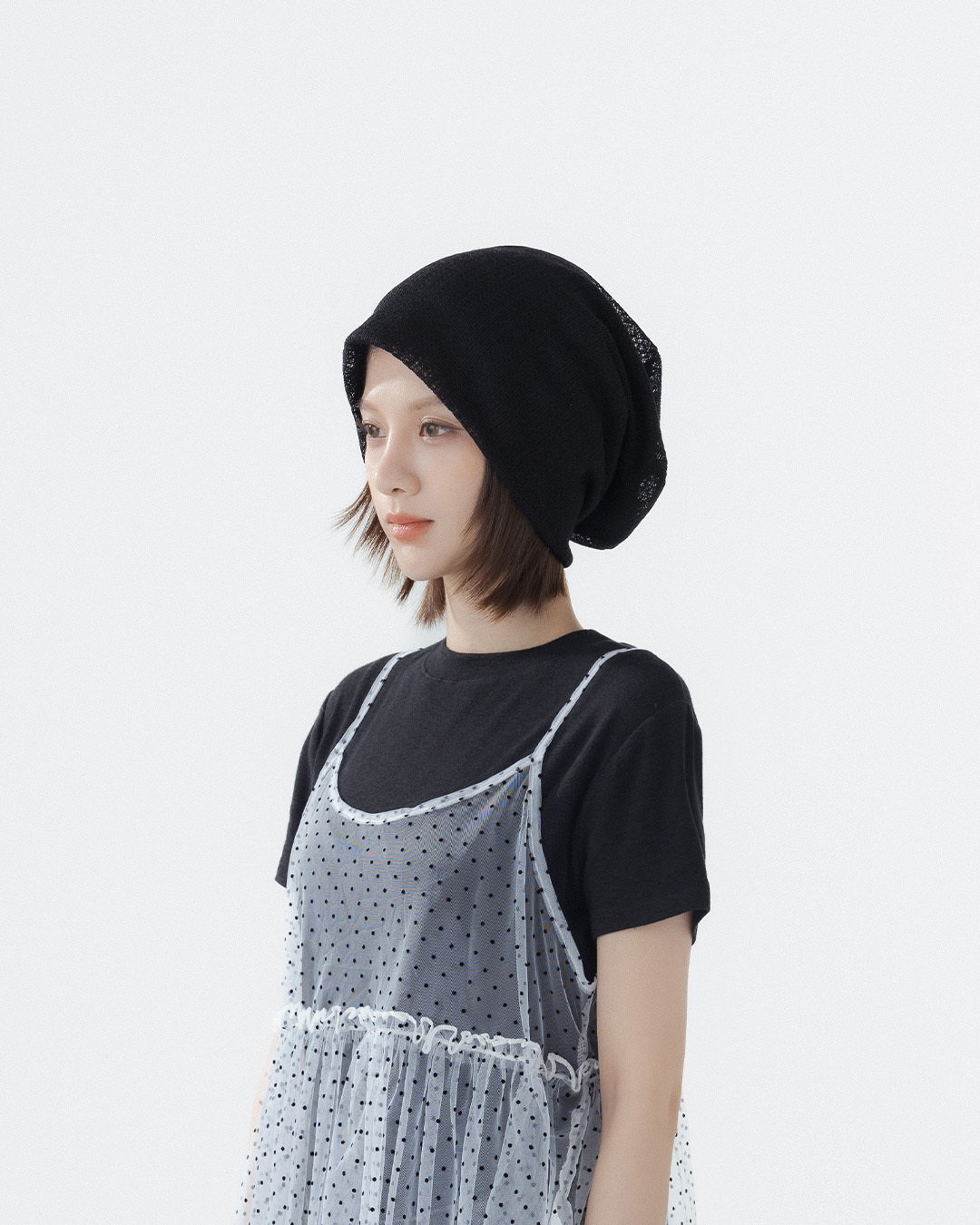 Floral knit beanie, available in three colors.【07021001】in stock+pre-order