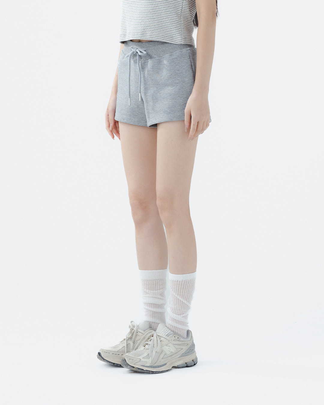 Casual plain drawstring cotton shorts, available in three colors, sizes S/M【04130333】in stock+pre-order