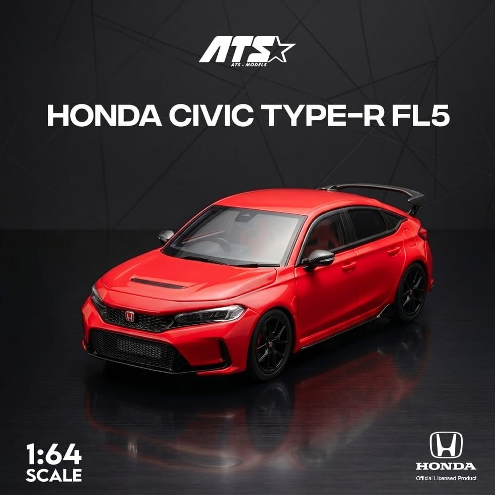 PO-$150 * ATS MODEL * 1:64 HONDA CIVIC TYPE R FL5 RED