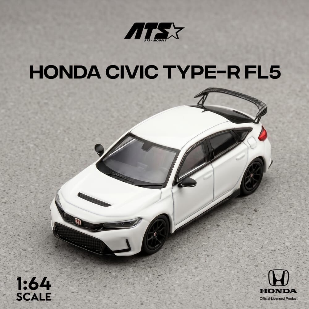PO-$150 * ATS MODEL * 1:64 HONDA CIVIC TYPE R FL5 WHITE