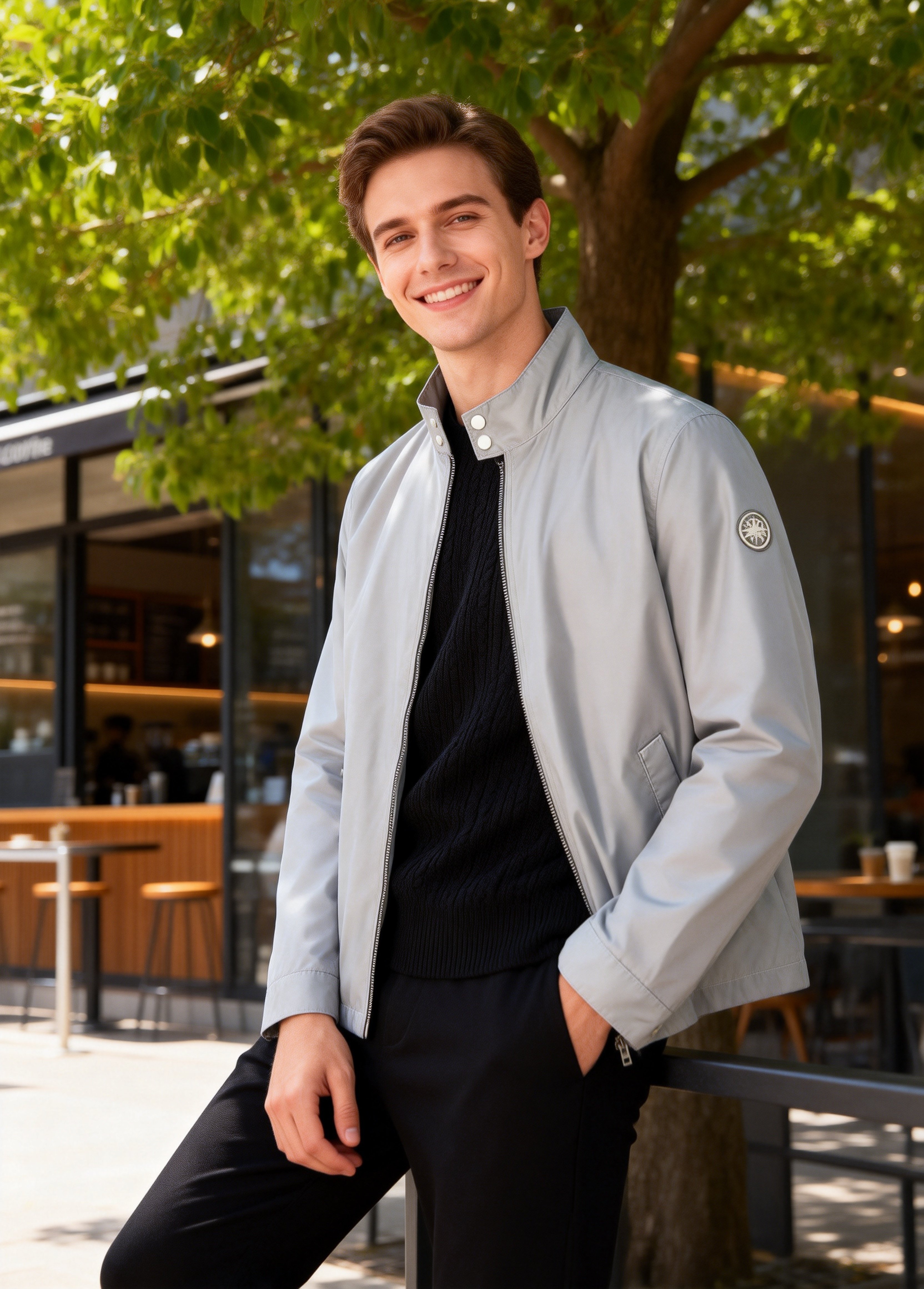 243151 Stand-collar casual short jacket