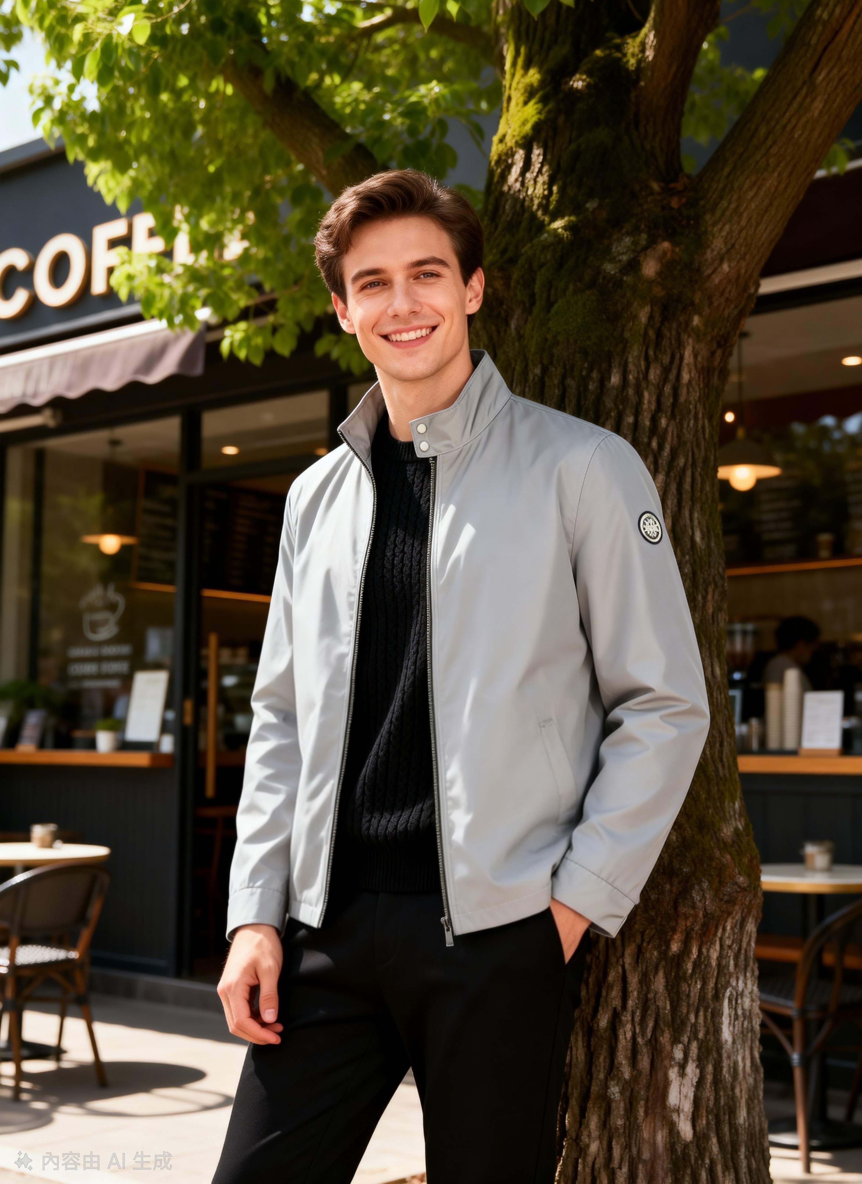 243151 Stand-collar casual short jacket