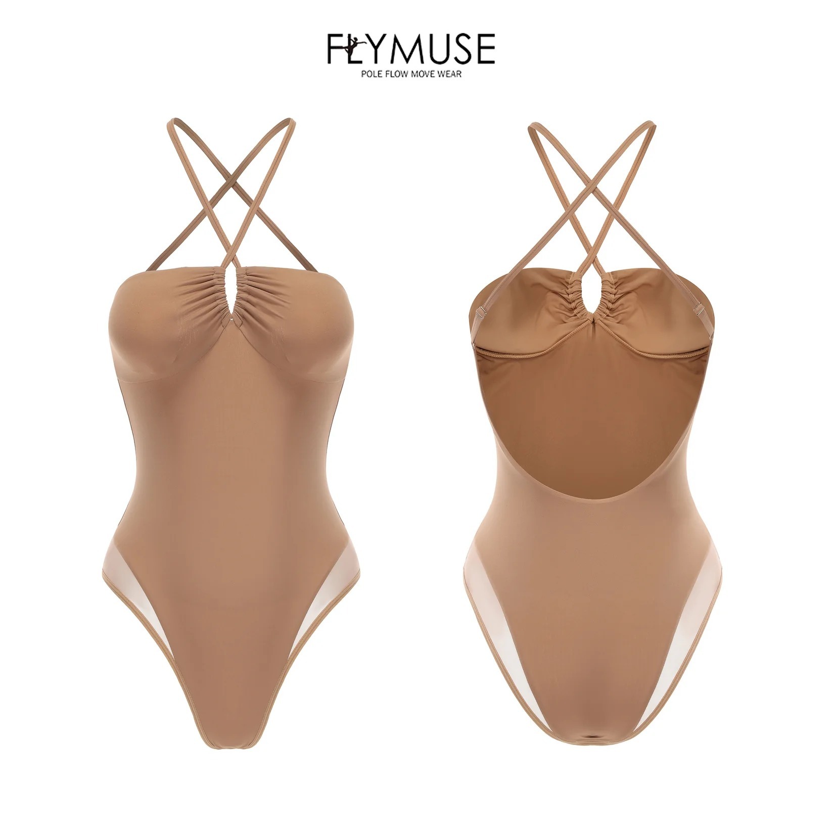 Top ruched silky bodysuit