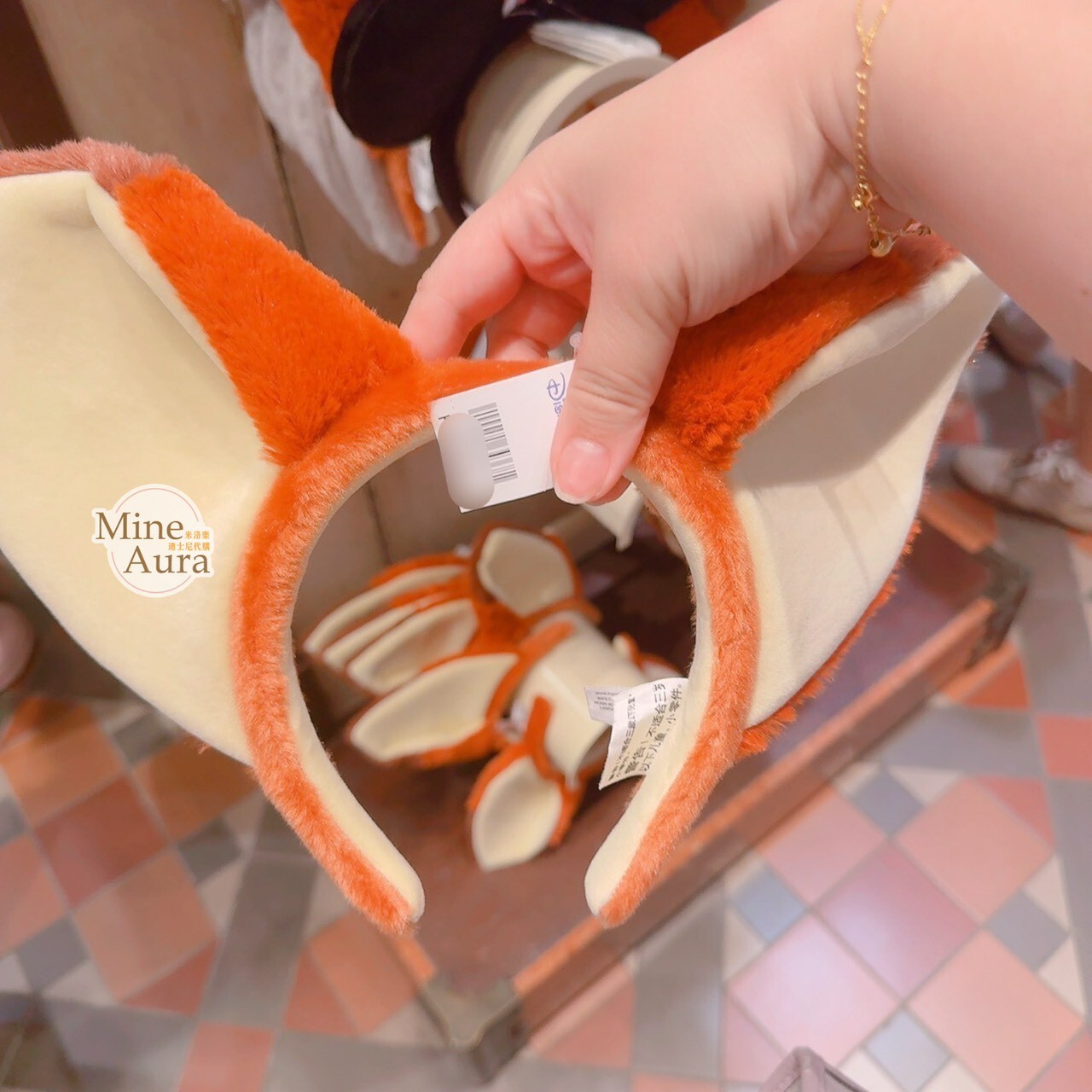 胡尼克 Nick 絨毛 立體耳朵 造型 髮圈 髮箍 動物方城市 Zootopia -香港迪士尼樂園