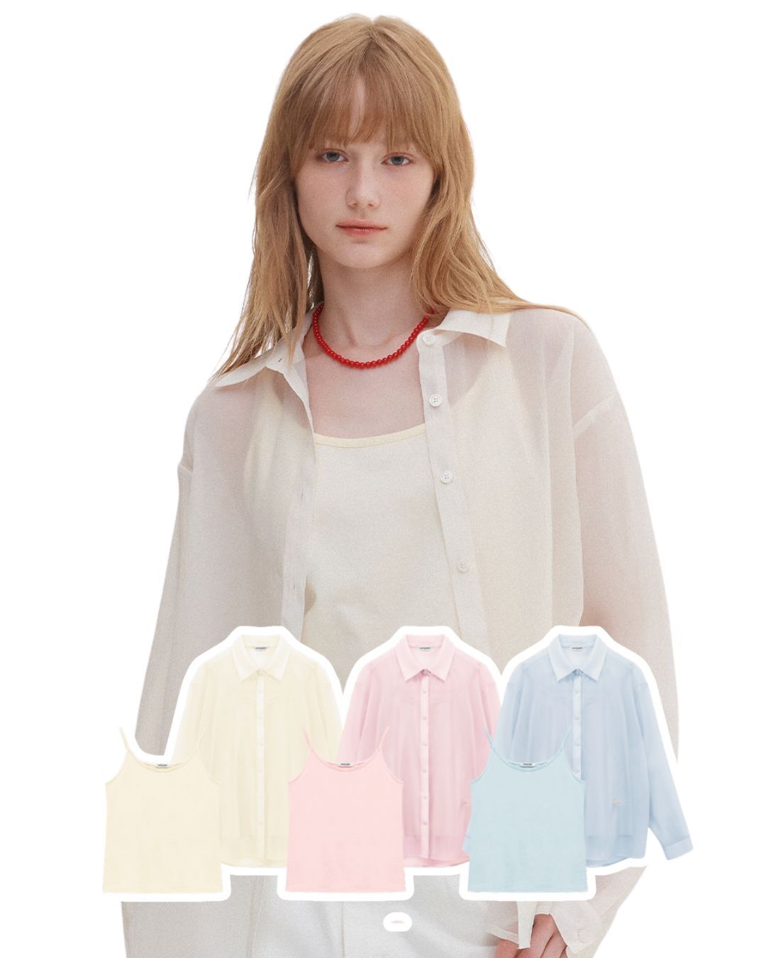 [夏日之選set] Marie Claire｜Origin Logo Shirt and Tank Top Set (3colors)