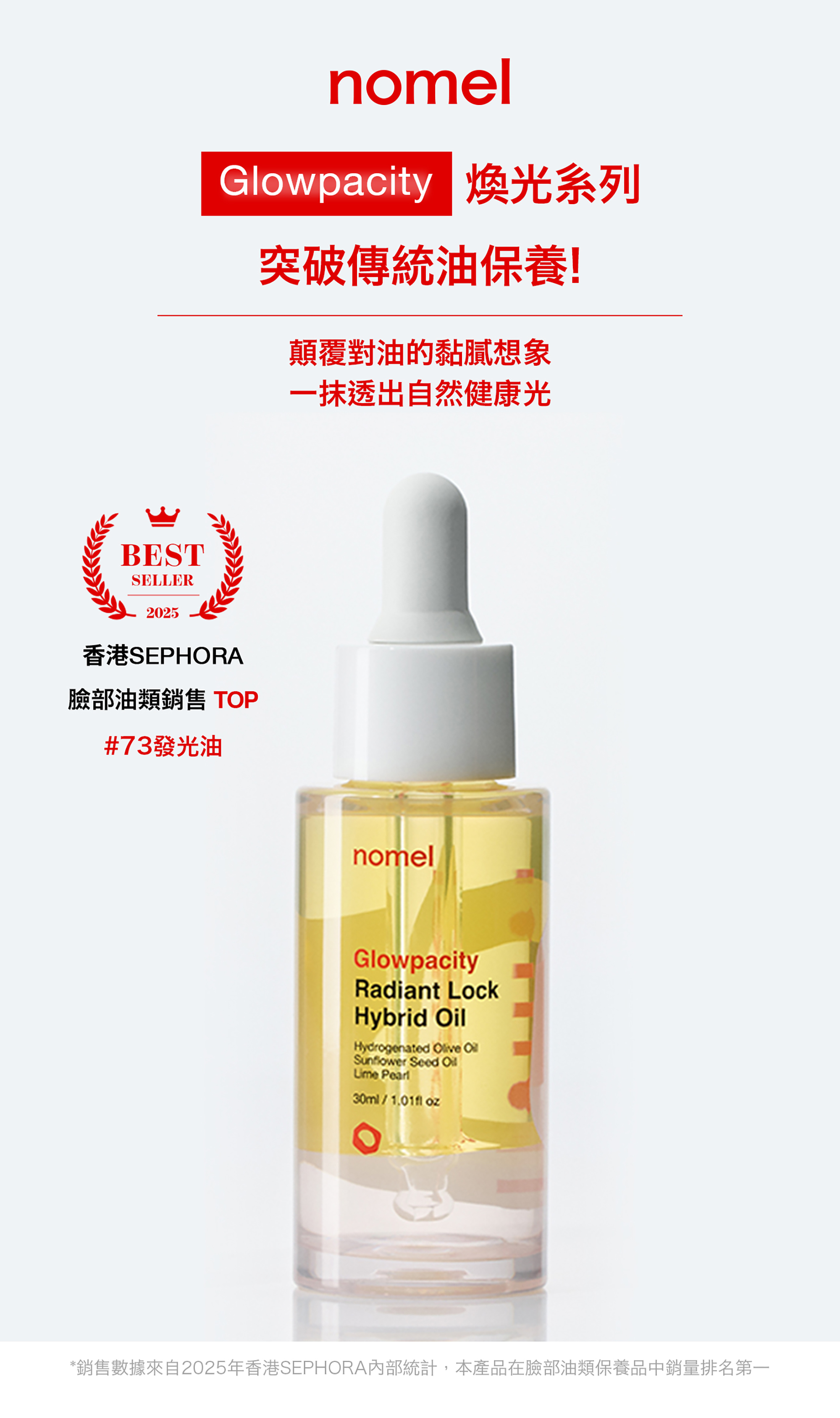 nomel 煥光經典雙重煥顏油臉部精華油產品外觀
