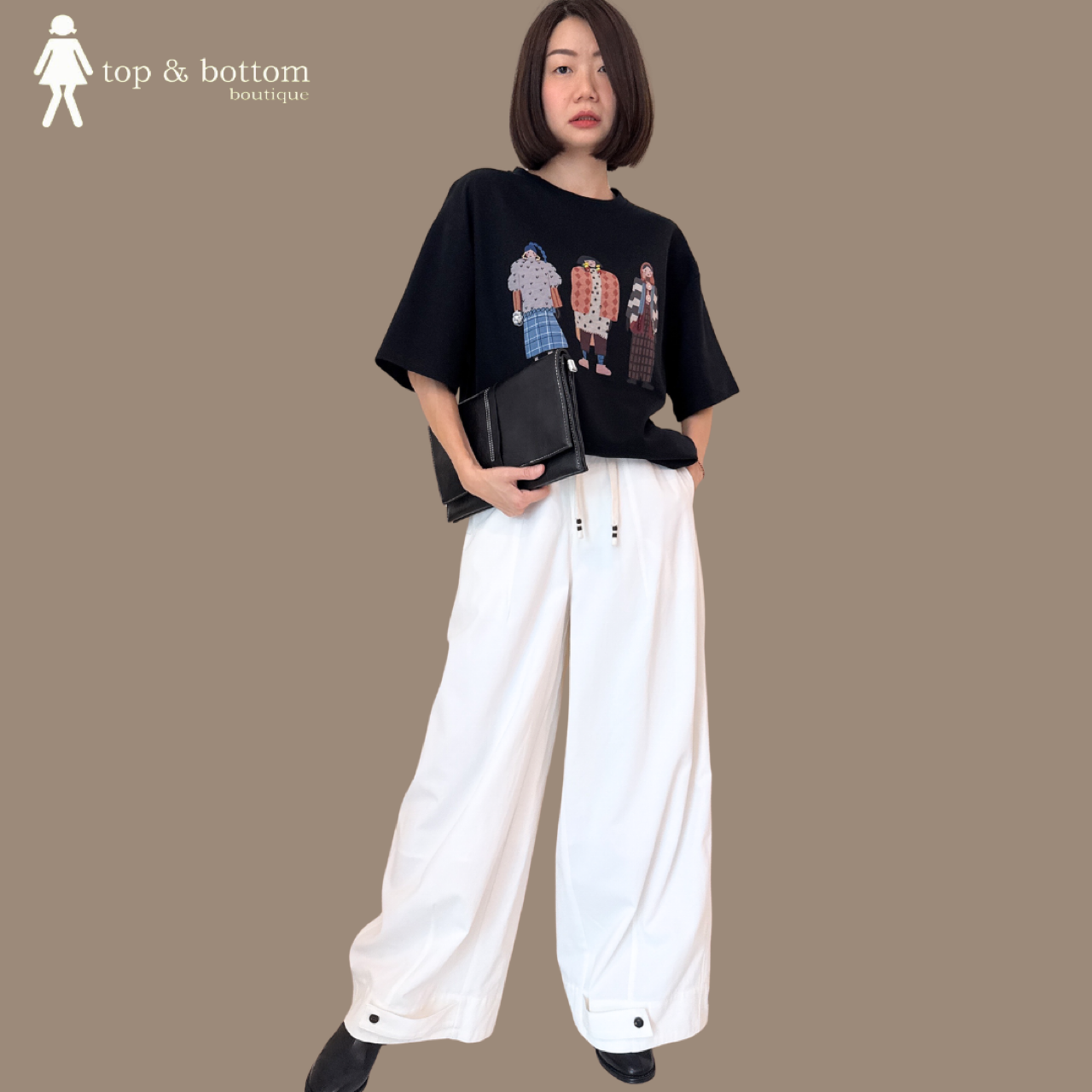 ELASTIC WAISTED ADJUSTABLE HEM BANANA PANT