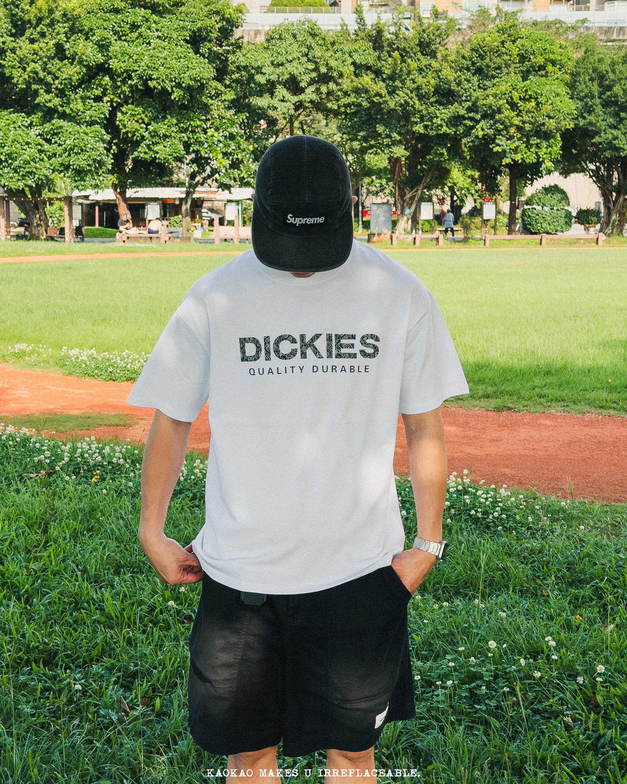 Dickies 復古 厚磅 320g 腰果字母 LOGO 短T