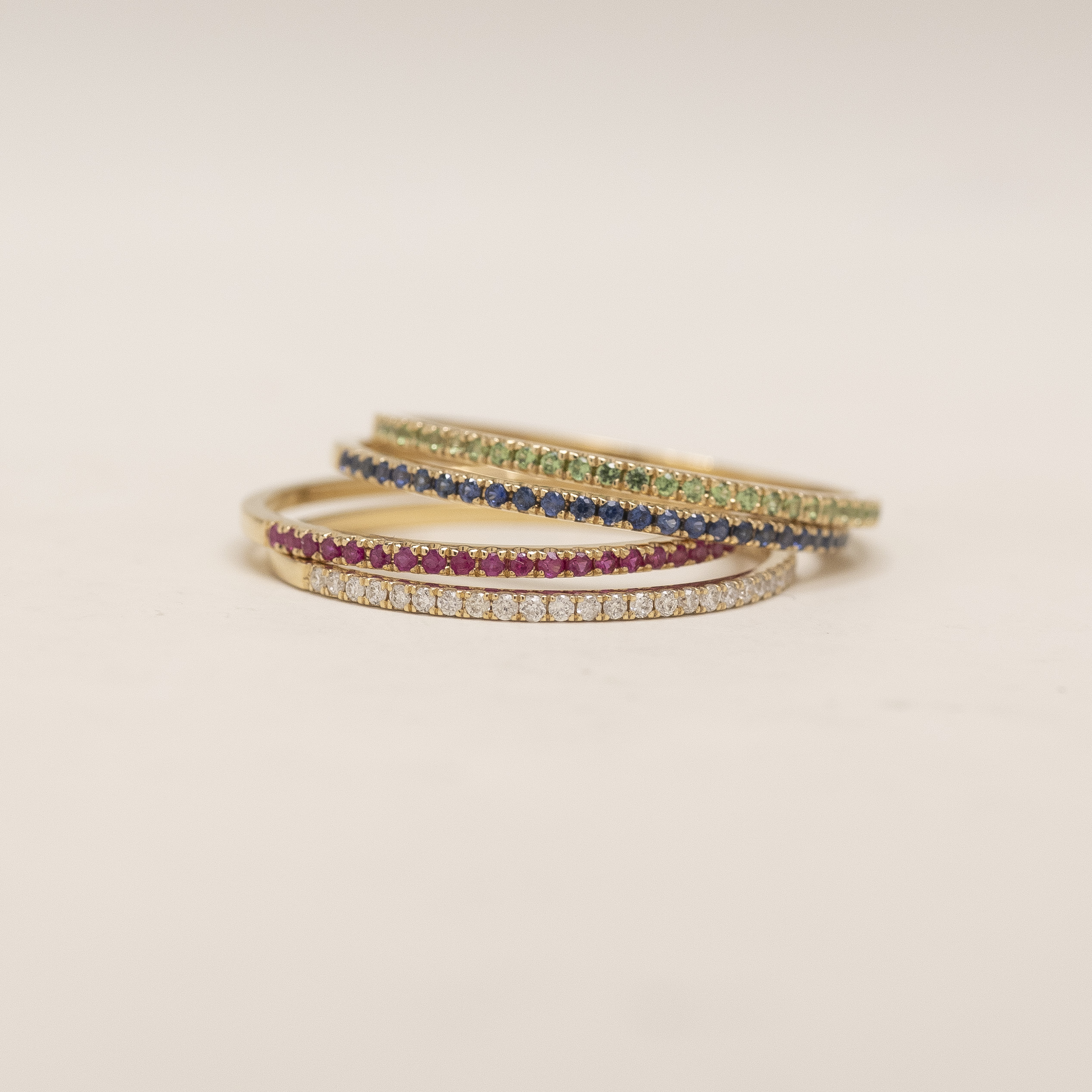 18K Extra Thin Sapphire /Diamond Ring