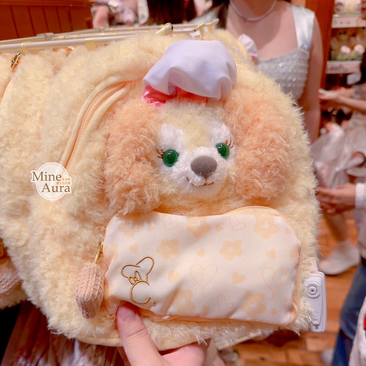 可琦安 餅乾 CookieAnn 絨毛 大頭造型 星星圖案 後背包 -香港迪士尼樂園