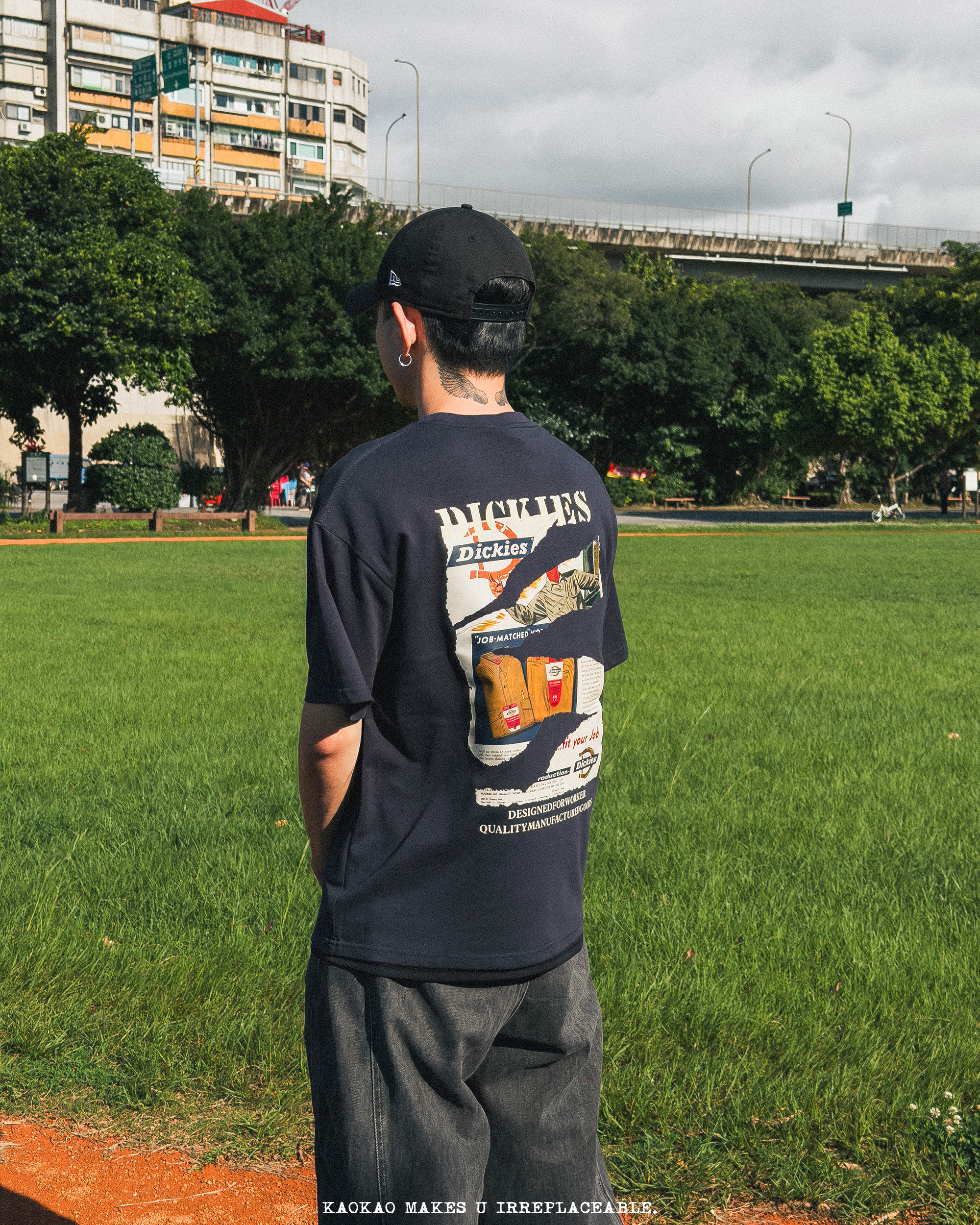 現貨 Dickies 320g 重磅 純棉 簽名 舊報紙字母 短Tee