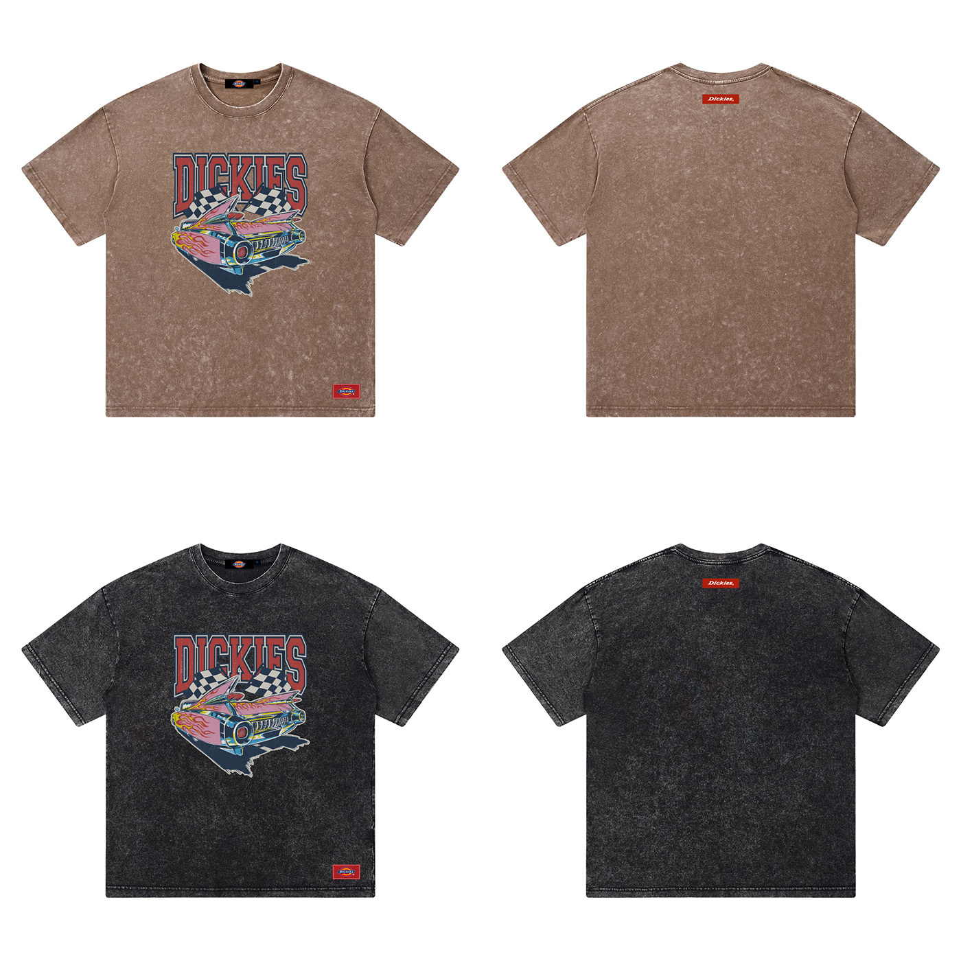 Dickies 水洗仿舊 印花賽車LOGO 塗鴉 短Tee