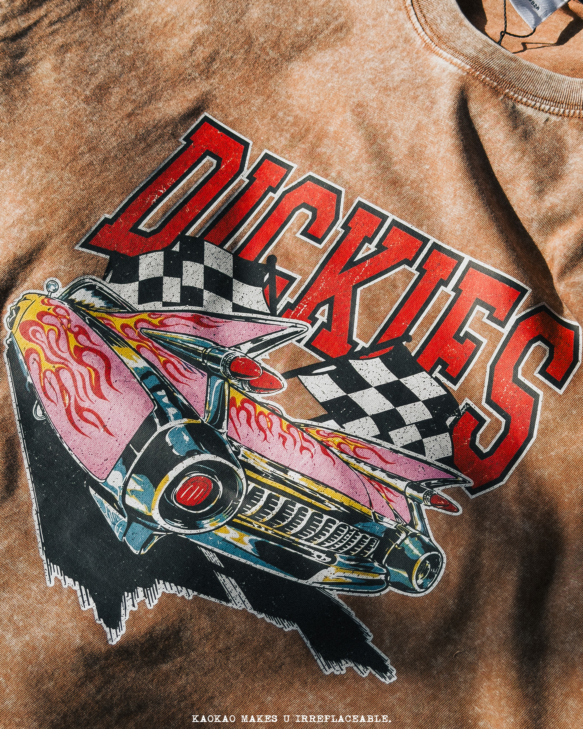 現貨 Dickies 水洗仿舊 印花賽車LOGO 塗鴉 短Tee