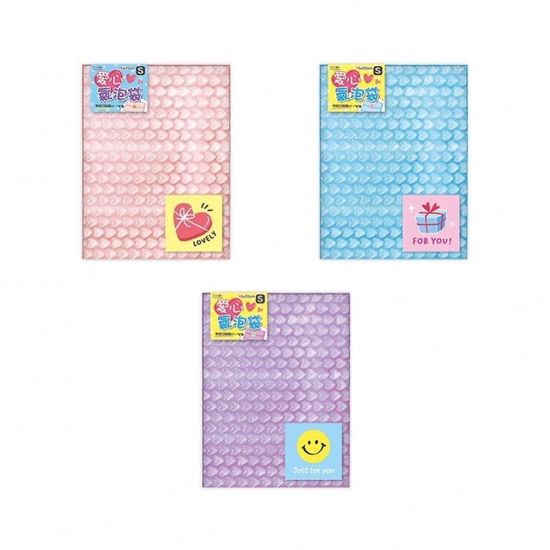Diamond Stationery & Packaging – Season Paper & Gift, Heart-Shaped Bubble Bags (Small), 6-Pack [BC2005]