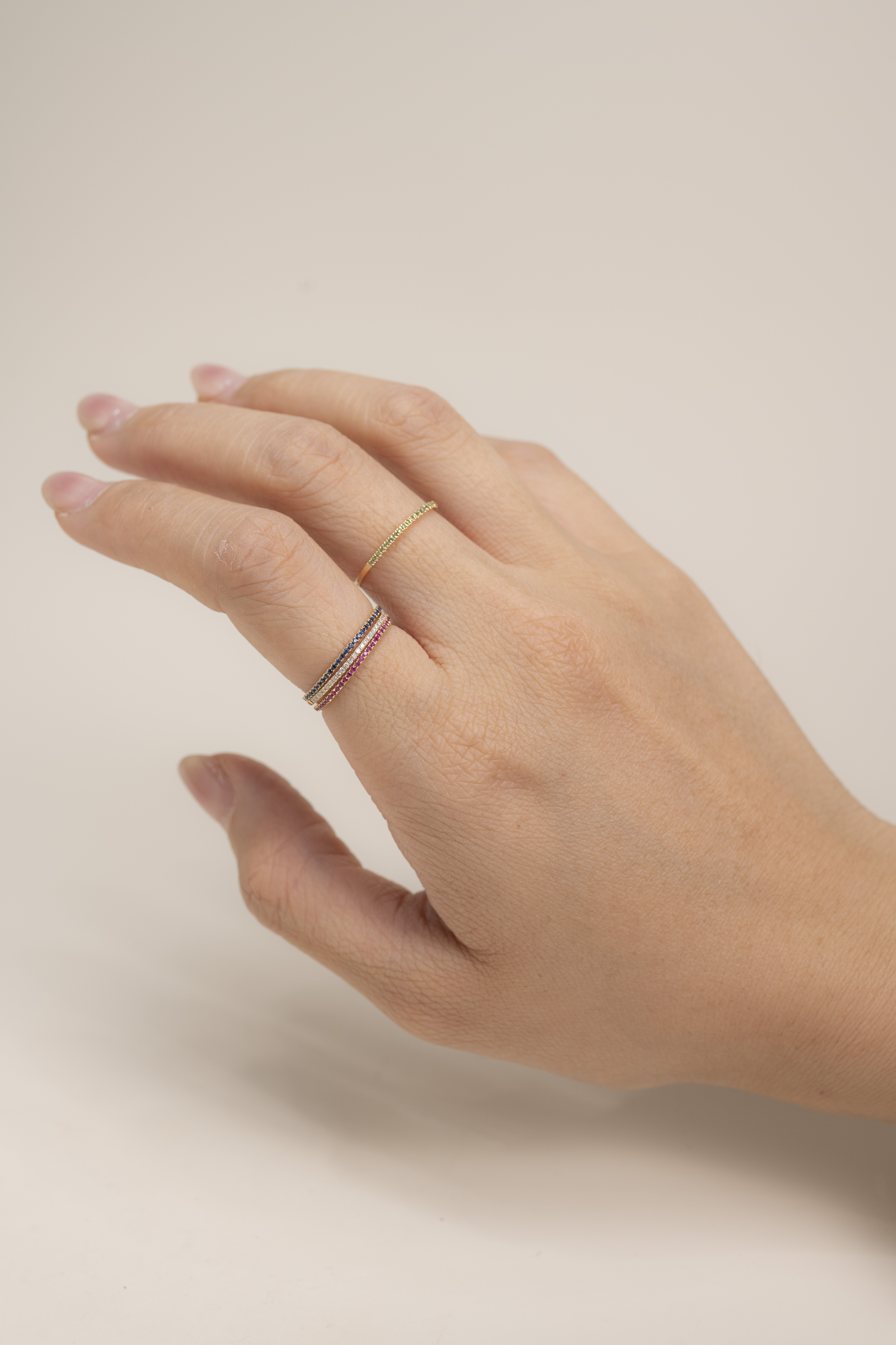 18K Extra Thin Sapphire /Diamond Ring