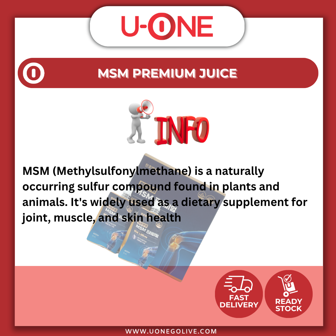 U-ONE | Korea | Youth Joint MSM Premium | For Joint And Cartilage Health | 70ml x 30pck