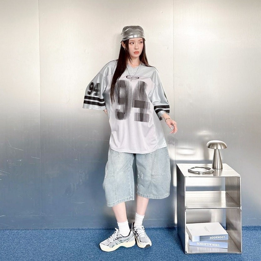 條碼字液態金屬感球衣 98359