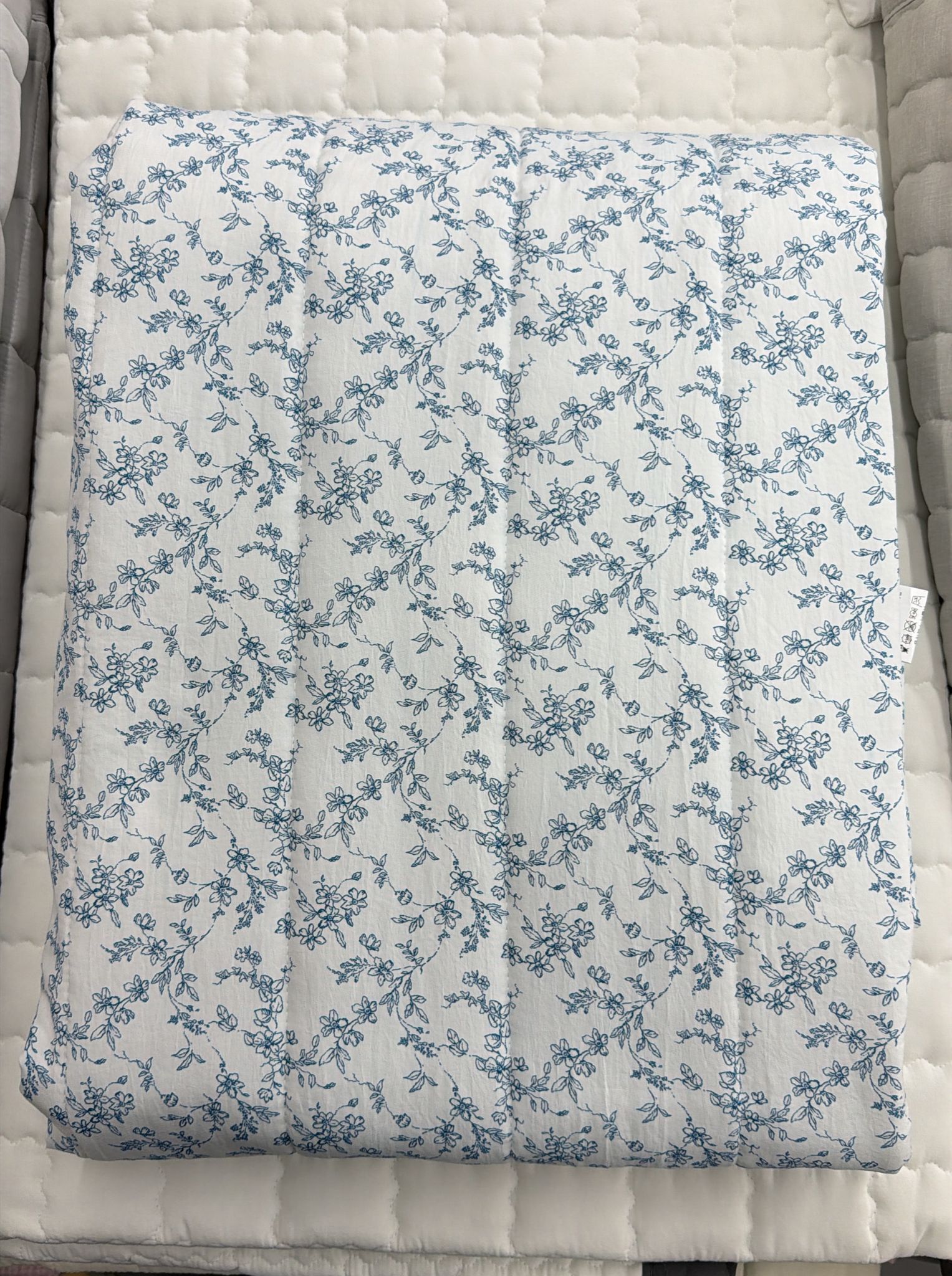 SX23 韓國優雅碎花莫代爾面+涼感底被- 藍色 (SS-150x200cm)