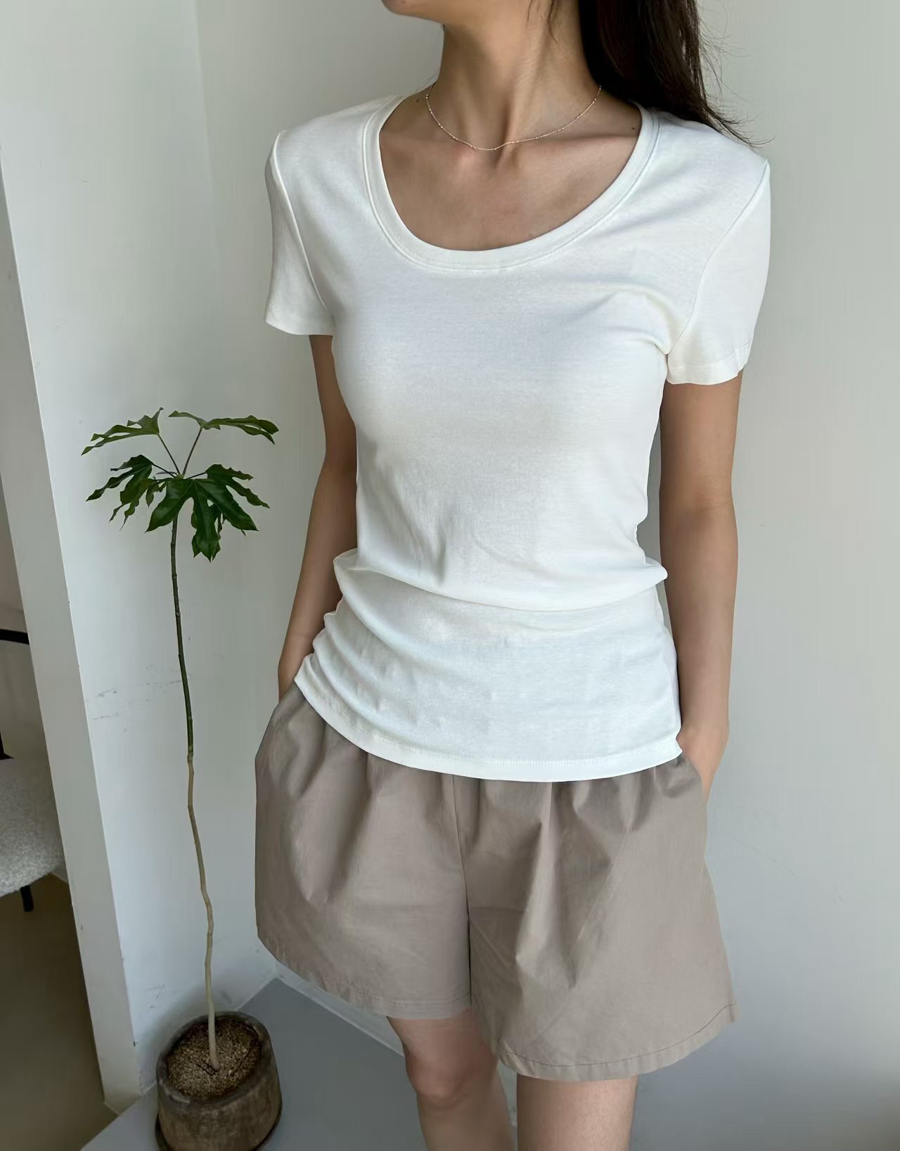 PA6230 大圓領貼身Tee