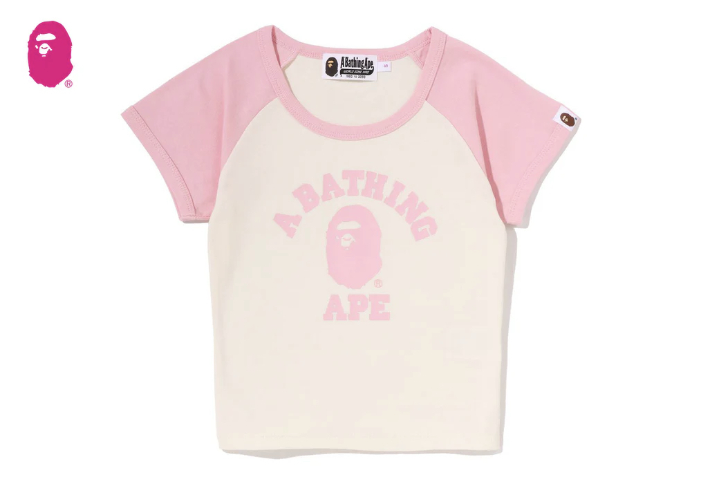 【BAPE 女生】0516發售COLLEGE RAGLAN CROPPED TEE