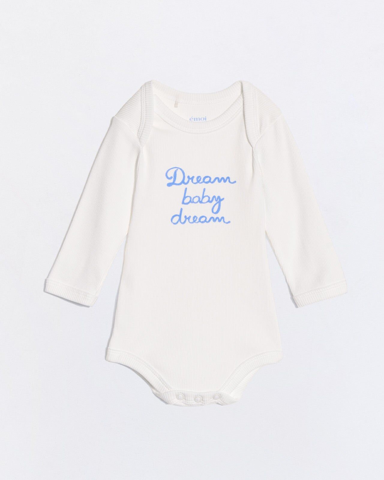 1EE0520-044 [EMOI EMOI] Dream Baby Dream 有機羅紋棉連身衣 - 白色 #EMO26S4BODEBBDBABDBLA (EU)