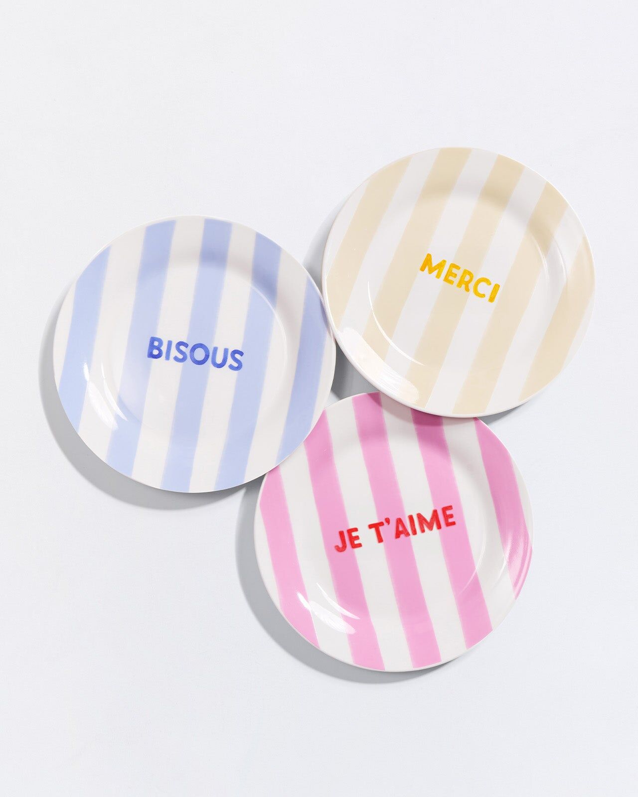 1EE0520-063 [EMOI EMOI] Bisous 條紋瓷盤 - 19 厘米 #EMO26S3ASSDDBISOUSRYB-TU (EU)